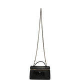 Chanel Top Handle Long Vanity Case with Chain Black Lizard Embossed Calfskin Gold Hardware - Thumbnail View 7