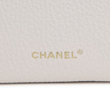 Chanel "Supple" Top Handle Long Vanity Case with Chain White Grained Calfskin Gold Hardware - Thumbnail View 8