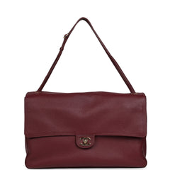 Chanel Maxi "Souplissimo" Large Flap Bag Dark Burgundy Grained Calfskin Gold Hardware