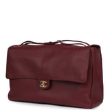 Chanel Maxi "Souplissimo" Large Flap Bag Dark Burgundy Grained Calfskin Gold Hardware - Thumbnail View 6