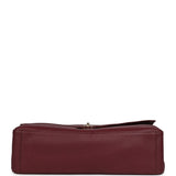 Chanel Maxi "Souplissimo" Large Flap Bag Dark Burgundy Grained Calfskin Gold Hardware - Thumbnail View 7