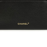 Chanel "Supple" Top Handle Long Vanity Case with Chain Black Grained Calfskin Gold Hardware - Thumbnail View 8