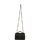 Chanel "Supple" Top Handle Long Vanity Case with Chain Black Grained Calfskin Gold Hardware - Thumbnail View 7