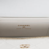 Chanel Top Handle Long Vanity Case with Chain White Shiny Caviar Light Gold Hardware - Thumbnail View 9