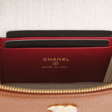 Chanel "Supple" Top Handle Long Vanity Case with Chain Camel Grained Calfskin Gold Hardware - Thumbnail View 9