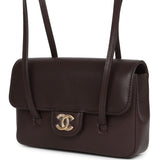 Chanel Mini Preppy Coco Clutch with Straps Dark Brown Shiny Caviar Brushed Gold Hardware - Thumbnail View 5