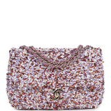 Chanel Mini Rectangular Flap Bag Light Purple, Pink, White, Multi Sequin Light Gold Hardware - Thumbnail View 1