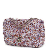 Chanel Mini Rectangular Flap Bag Light Purple, Pink, White, Multi Sequin Light Gold Hardware - Thumbnail View 5