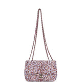 Chanel Mini Rectangular Flap Bag Light Purple, Pink, White, Multi Sequin Light Gold Hardware - Thumbnail View 7