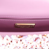 Chanel Mini Rectangular Flap Bag Light Purple, Pink, White, Multi Sequin Light Gold Hardware - Thumbnail View 9