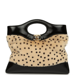 Chanel Mini "Cheetah Print" 31 Shopper Beige Calf Hair, Black Shiny Lambskin Gold Hardware