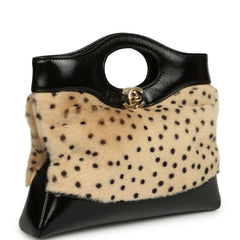 Chanel Mini "Cheetah Print" 31 Shopper Beige Calf Hair, Black Shiny Lambskin Gold Hardware