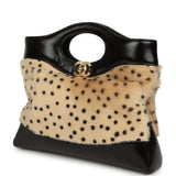 Chanel Mini "Cheetah Print" 31 Shopper Beige Calf Hair, Black Shiny Lambskin Gold Hardware - Thumbnail View 5