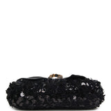 Pre-owned Chanel Mini Clutch with Bow Crossbody Bag Black Shiny Lambskin, Sequin Antique Gold Hardware - Thumbnail View 6