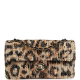Chanel Maxi Leopard Print "Souplissimo" Small Flap Bag Brown, Black, White Tweed, Mixed Fibers Gold Hardware - Thumbnail View 1