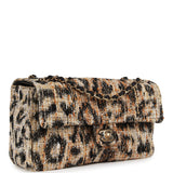 Chanel Maxi Leopard Print "Souplissimo" Small Flap Bag Brown, Black, White Tweed, Mixed Fibers Gold Hardware - Thumbnail View 2