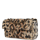 Chanel Maxi Leopard Print "Souplissimo" Small Flap Bag Brown, Black, White Tweed, Mixed Fibers Gold Hardware - Thumbnail View 5