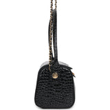 Chanel Barrel Clutch Bag with Chain Black Croc Embossed Calfskin Gold Hardware - Thumbnail View 3