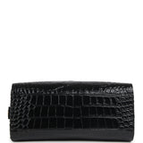 Chanel Barrel Clutch Bag with Chain Black Croc Embossed Calfskin Gold Hardware - Thumbnail View 6