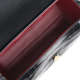 Chanel Barrel Clutch Bag with Chain Black Croc Embossed Calfskin Gold Hardware - Thumbnail View 8