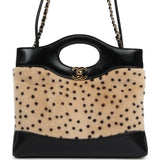 Chanel Mini "Cheetah Print" 31 Shopper Beige Calf Hair, Black Shiny Lambskin Gold Hardware - Thumbnail View 1
