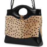Chanel Mini "Cheetah Print" 31 Shopper Beige Calf Hair, Black Shiny Lambskin Gold Hardware - Thumbnail View 5