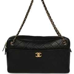 Chanel Maxi "Camerissimo" Camera Case Black Lambskin Gold Hardware