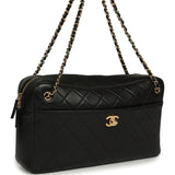 Chanel Maxi "Camerissimo" Camera Case Black Lambskin Gold Hardware - Thumbnail View 2