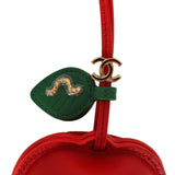 Chanel "Charming City" Apple Bag Charm Red, Green Lambskin Gold Hardware - Thumbnail View 2