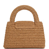 Chanel Small Kelly Dark Beige Raffia Brushed Gold Hardware - Thumbnail View 4
