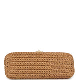 Chanel Small Kelly Dark Beige Raffia Brushed Gold Hardware - Thumbnail View 6
