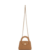 Chanel Small Kelly Dark Beige Raffia Brushed Gold Hardware - Thumbnail View 7