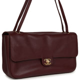 Chanel Maxi "Souplissimo" Small Flap Bag Dark Burgundy Grained Calfskin Gold Hardware - Thumbnail View 2