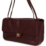 Chanel Maxi "Souplissimo" Small Flap Bag Dark Burgundy Grained Calfskin Gold Hardware - Thumbnail View 5