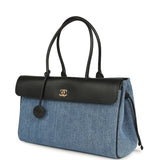 Chanel Large "Urban Essential" East West Shopping Tote Blue Denim, Black Caviar Gold Hardware - Thumbnail View 5