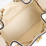 Chanel Small 25 Hobo Bag Ecru Canvas and Black Calfskin Gold Hardware - Thumbnail View 9
