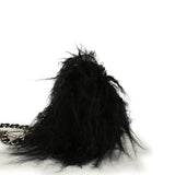 Pre-owned Chanel Medium "Tibet" Flap Bag & Mini Flap Bag Charm Black Lambskin, Goat Fur Silver Hardware - Thumbnail View 3