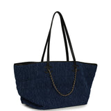 Chanel Large CC Shopping Tote Bag Dark Blue Denim, Black Calfskin Gold Hardware - Thumbnail View 2