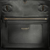 Chanel Large CC Shopping Tote Bag Dark Blue Denim, Black Calfskin Gold Hardware - Thumbnail View 7