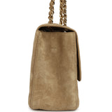 Chanel Maxi "Souplissimo" Small Flap Bag Dark Beige Suede Gold Hardware - Thumbnail View 3