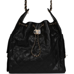 Chanel Medium 25 Hobo Bag Black Caviar Gold Hardware