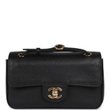 Chanel Mini "Souplissimo" Flap Bag Black Grained Calfskin Gold Hardware - Thumbnail View 1