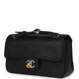 Chanel Mini "Souplissimo" Flap Bag Black Grained Calfskin Gold Hardware - Thumbnail View 5