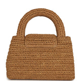 Chanel Small Kelly Shopper Dark Beige Raffia Brushed Gold Hardware - Thumbnail View 4
