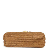 Chanel Small Kelly Shopper Dark Beige Raffia Brushed Gold Hardware - Thumbnail View 6