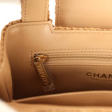 Chanel Small Kelly Shopper Dark Beige Raffia Brushed Gold Hardware - Thumbnail View 10