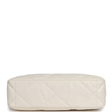 Chanel Large 19 Flap Bag White Shiny Lambskin Mixed Metal Hardware - Thumbnail View 6