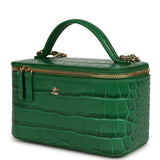 Chanel Small Top Handle Vanity Case Green Croc Embossed Calfskin Gold Hardware - Thumbnail View 5