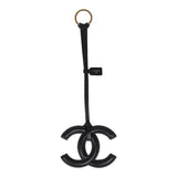 Chanel CC Logo Bag Charm Black Lambskin Gold Hardware - Thumbnail View 1