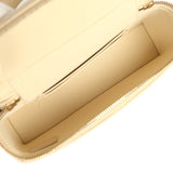 Chanel Top Handle Long Vanity Case with Chain Beige Shiny Caviar Light Gold Hardware - Thumbnail View 8